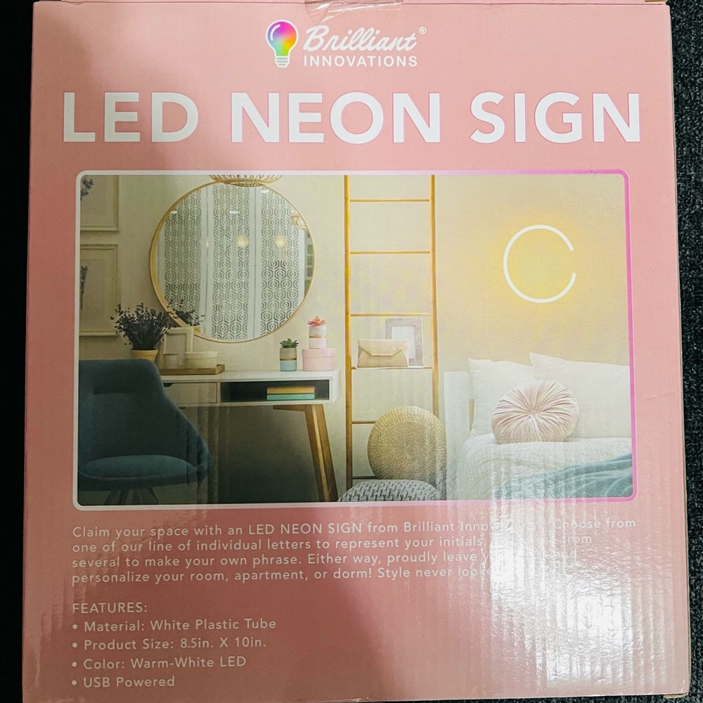 Circular LED Neon Sign - White - Picture 2 of 3
